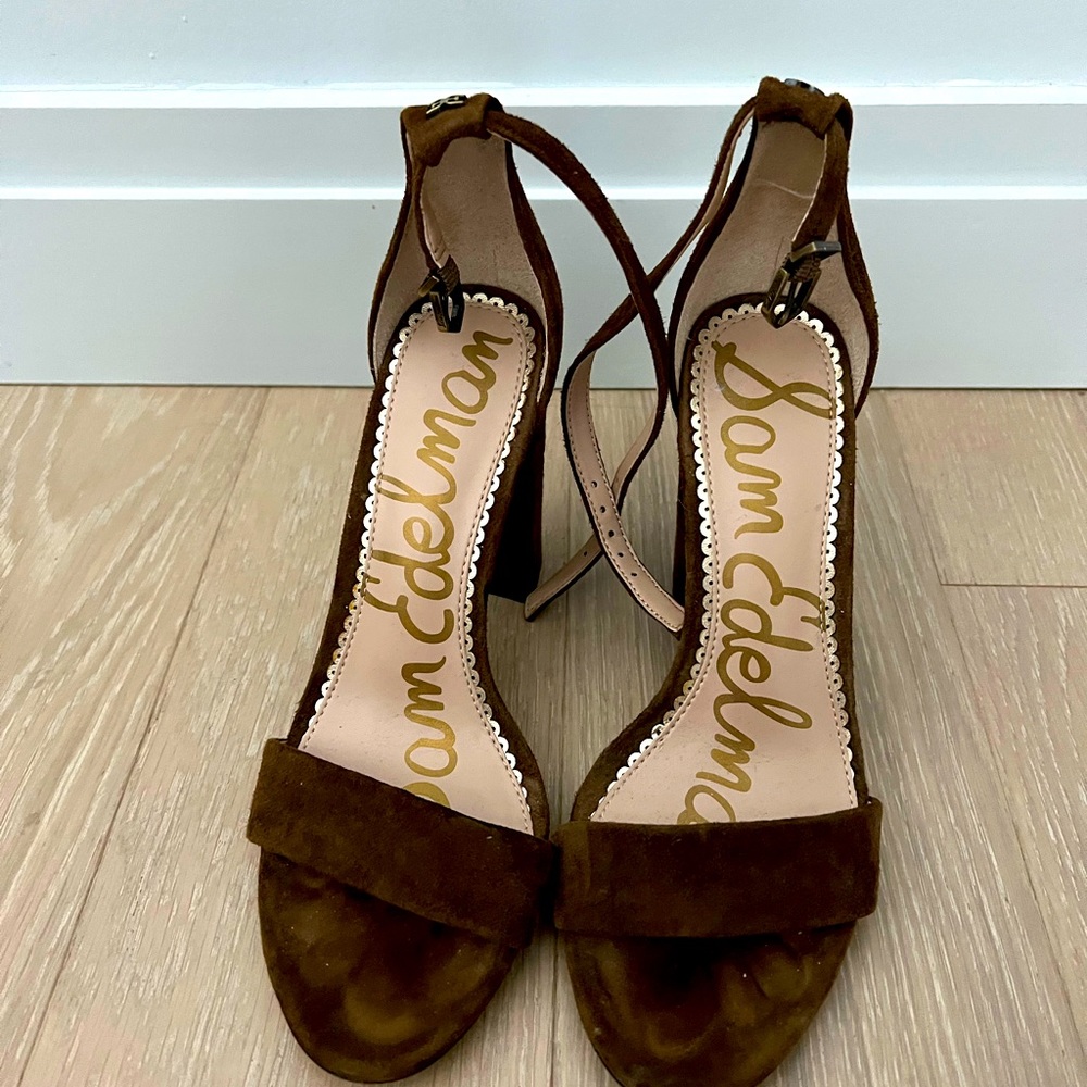 Sam Edelman Yaro block heel brown suede size 5